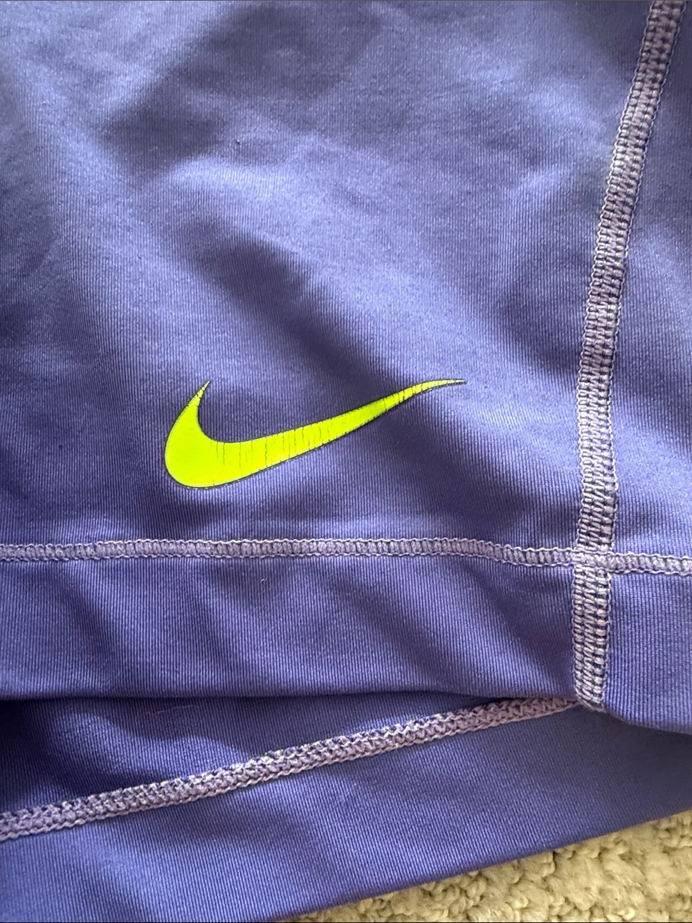 Nike Pro Dri-FIT Purple Lime Green Compression Shorts Women’s Medium - Picture 4 of 5